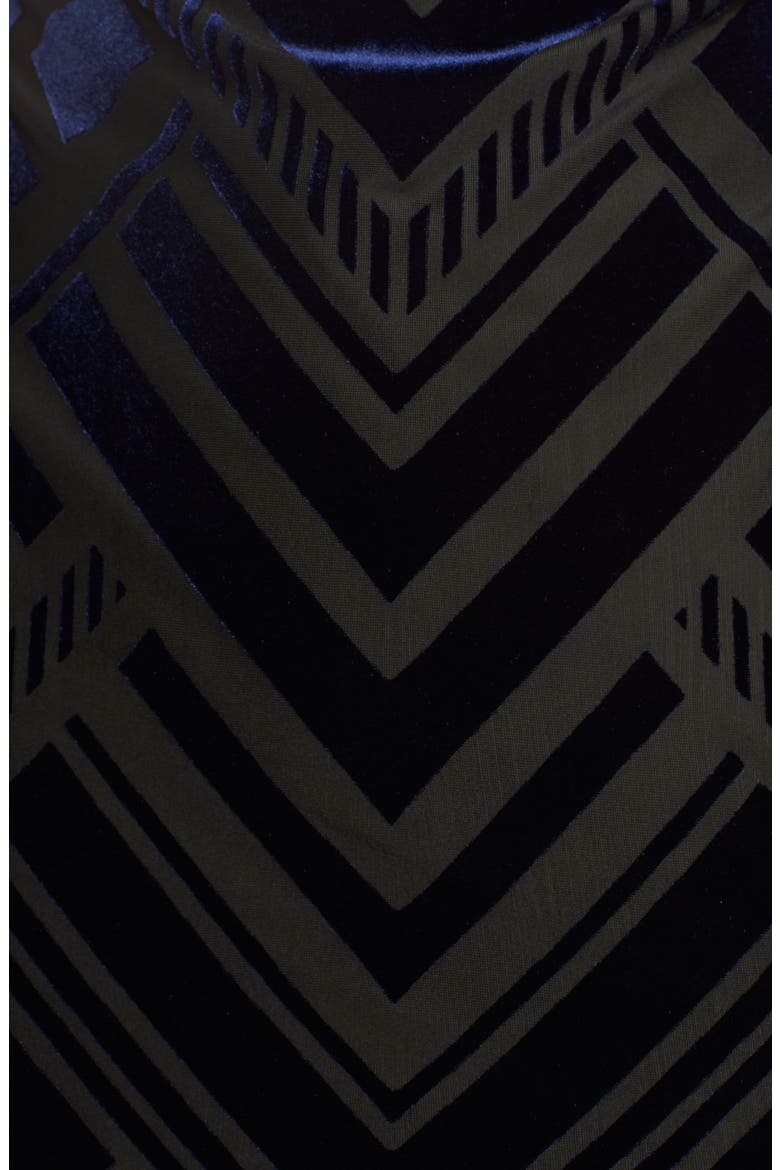 Burnout Velvet Sheath Dress, Alternate, color, NAVY