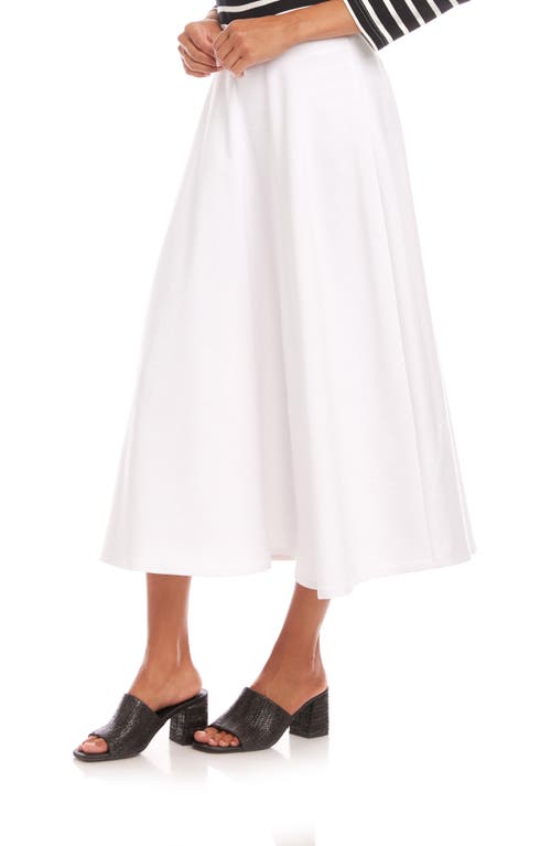 Karen Kane Cotton Blend Midi A-line Skirt In Off White