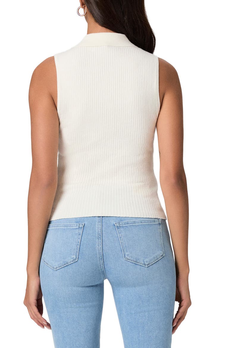 Vesta Rib Sleeveless Polo, Alternate, color, IVORY