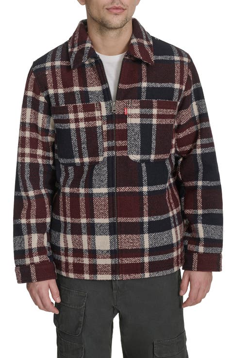 Zip Front Plaid Shacket