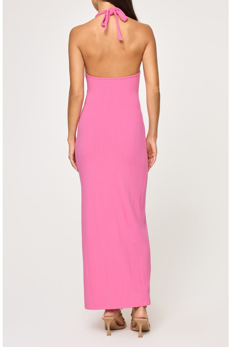 Skye Halter Rib Cover-Up Maxi Dress, Alternate, color, BUBBLEGUM PINK