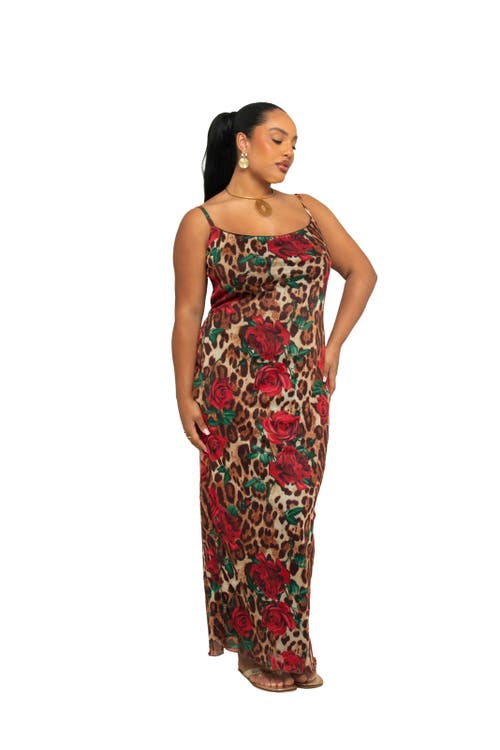 Fashion-szn Curve Leopard Print Mesh Maxi Dress