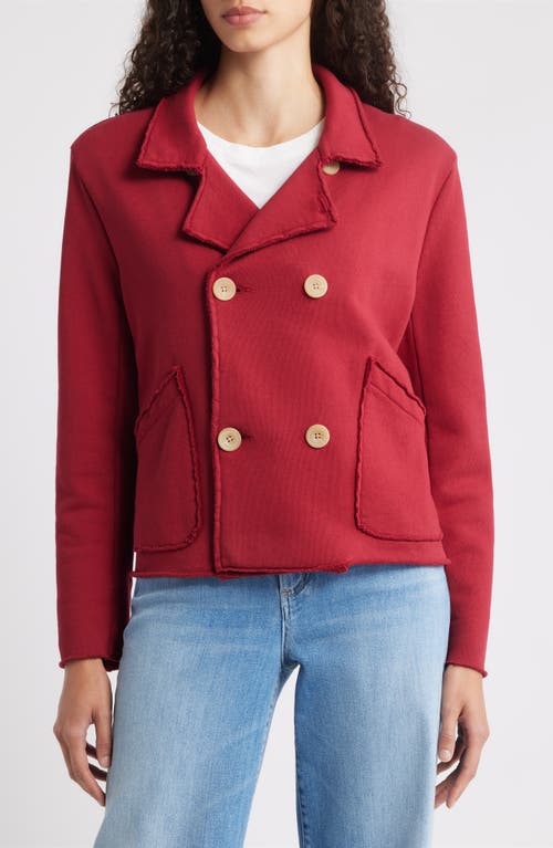 Frank & Eileen Mini Belfast Crop Knit Peacoat In Red