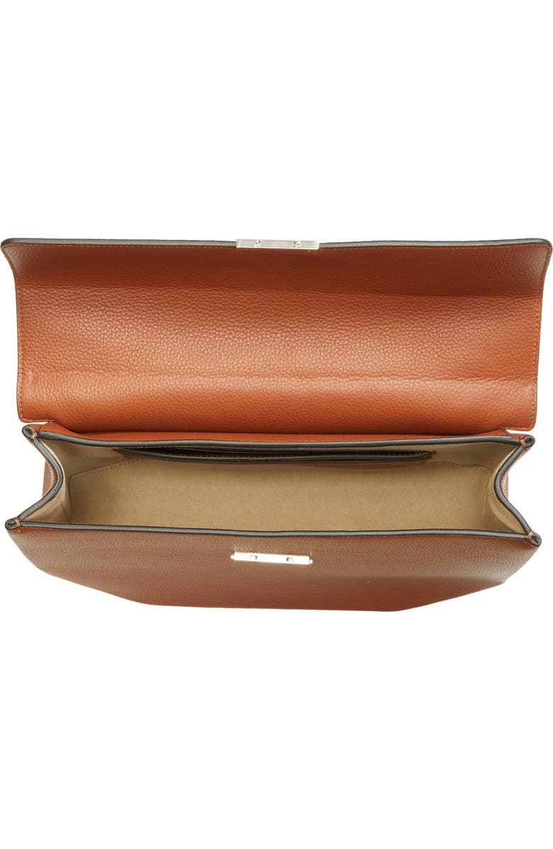 TOTEME T-Lock Grained Leather Top Handle Bag, Alternate, color, Sienna