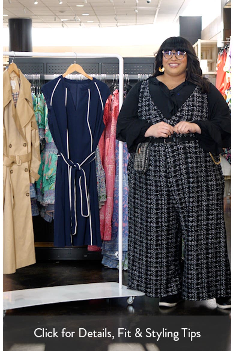 Contrast Piping Belted Midi Dress video