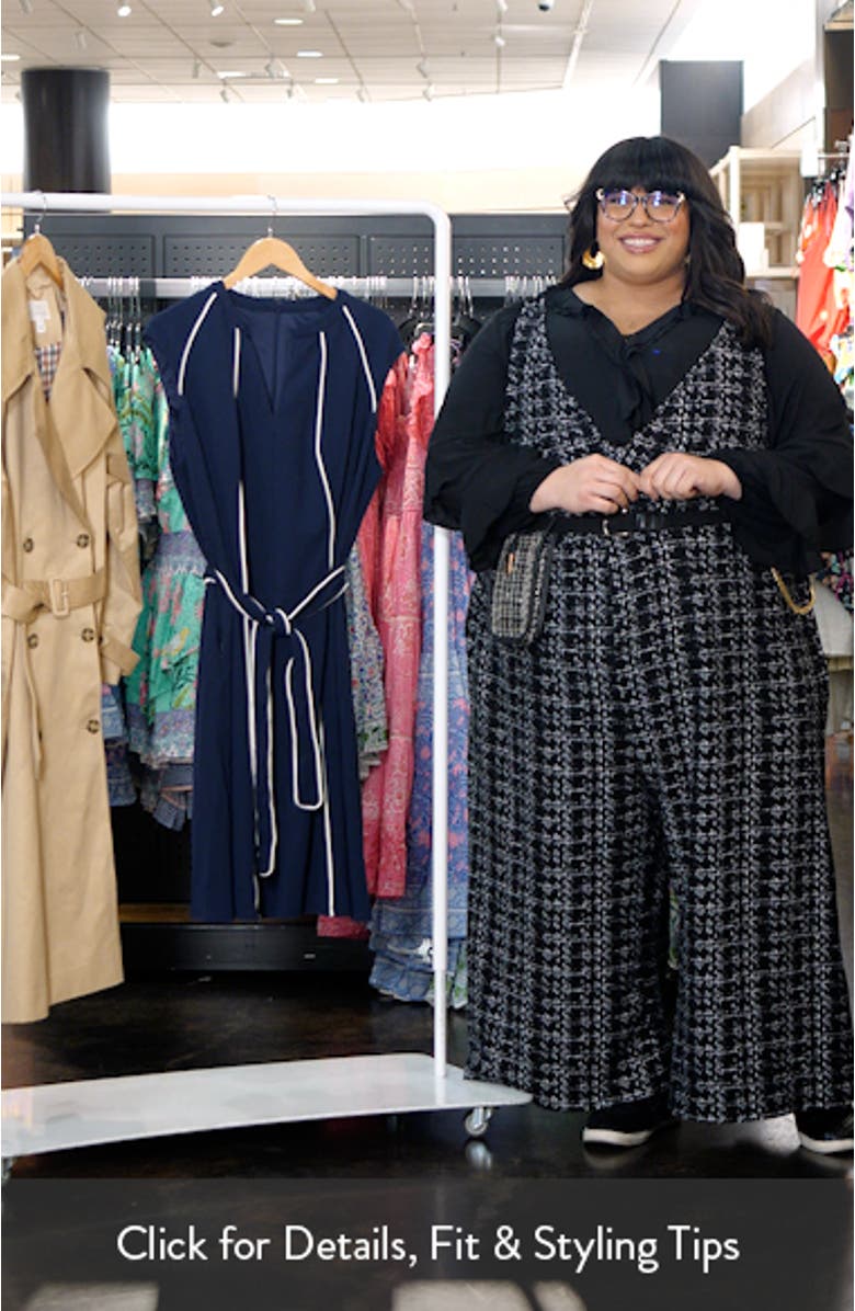 Contrast Piping Belted Midi Dress, sales video thumbnail