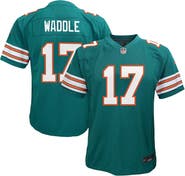 Nike Youth Nike Jaylen Waddle Aqua Miami Dolphins Alternate Player Game Jersey
