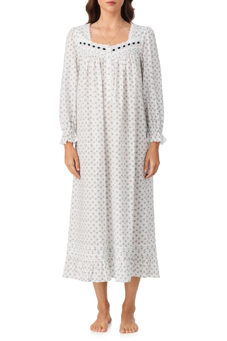 Vintage Print Ballet Nightgown, Main, color, WHITE/ PRINT