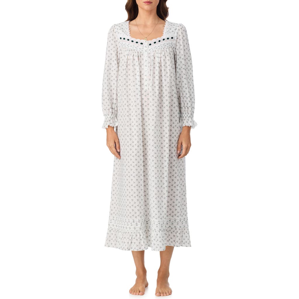 Eileen West Vintage Print Ballet Nightgown In White
