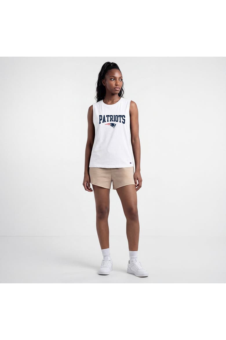 Women's Champion  White New England Patriots Muscle Tank Top, Alternate, color, White