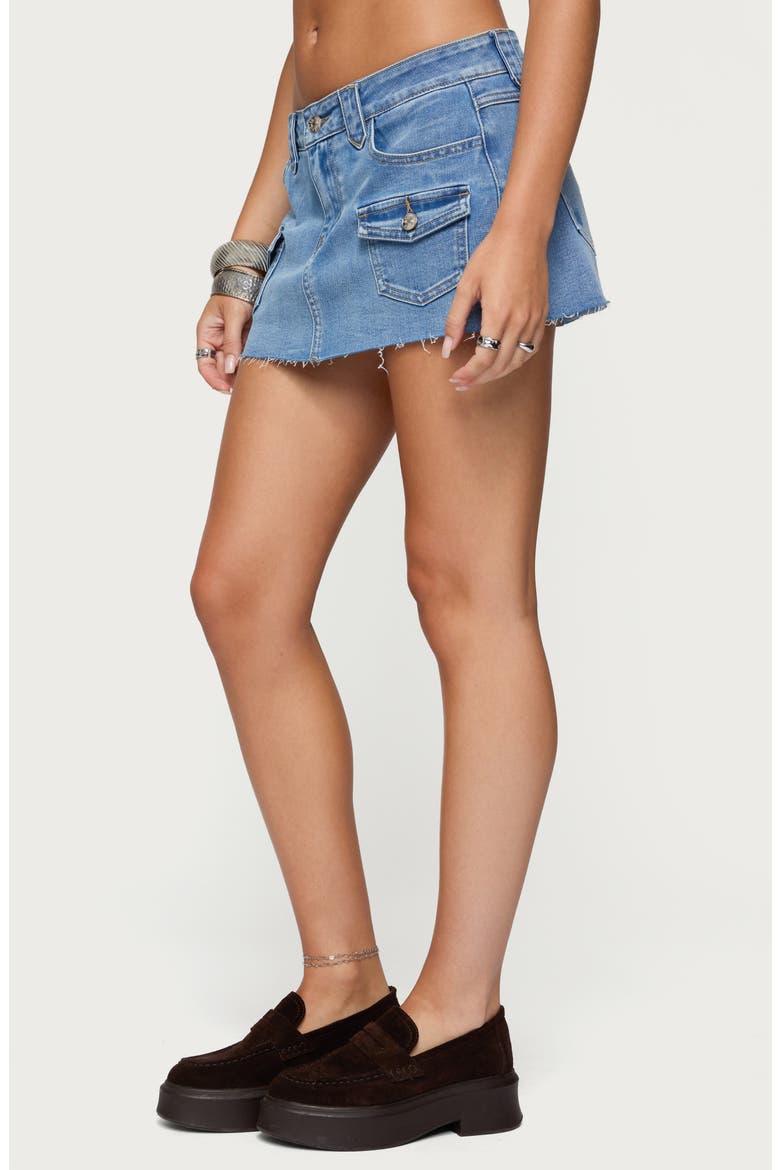Lury Cargo Denim Miniskort, Alternate, color, LIGHT-BLUE