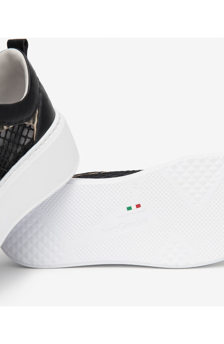 NeroGiardini Mesh Platform Sneaker, Alternate, color, Black