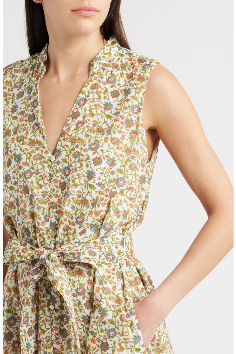 Cheyenne Floral Organic Cotton Midi Shirtdress, Alternate, color, VITI FLORA PRINT