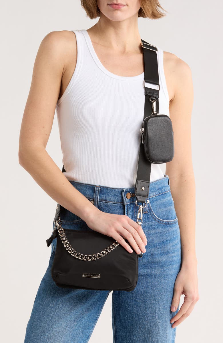 Madden Girl Polyester Crossbody Bag, Alternate, color, Black