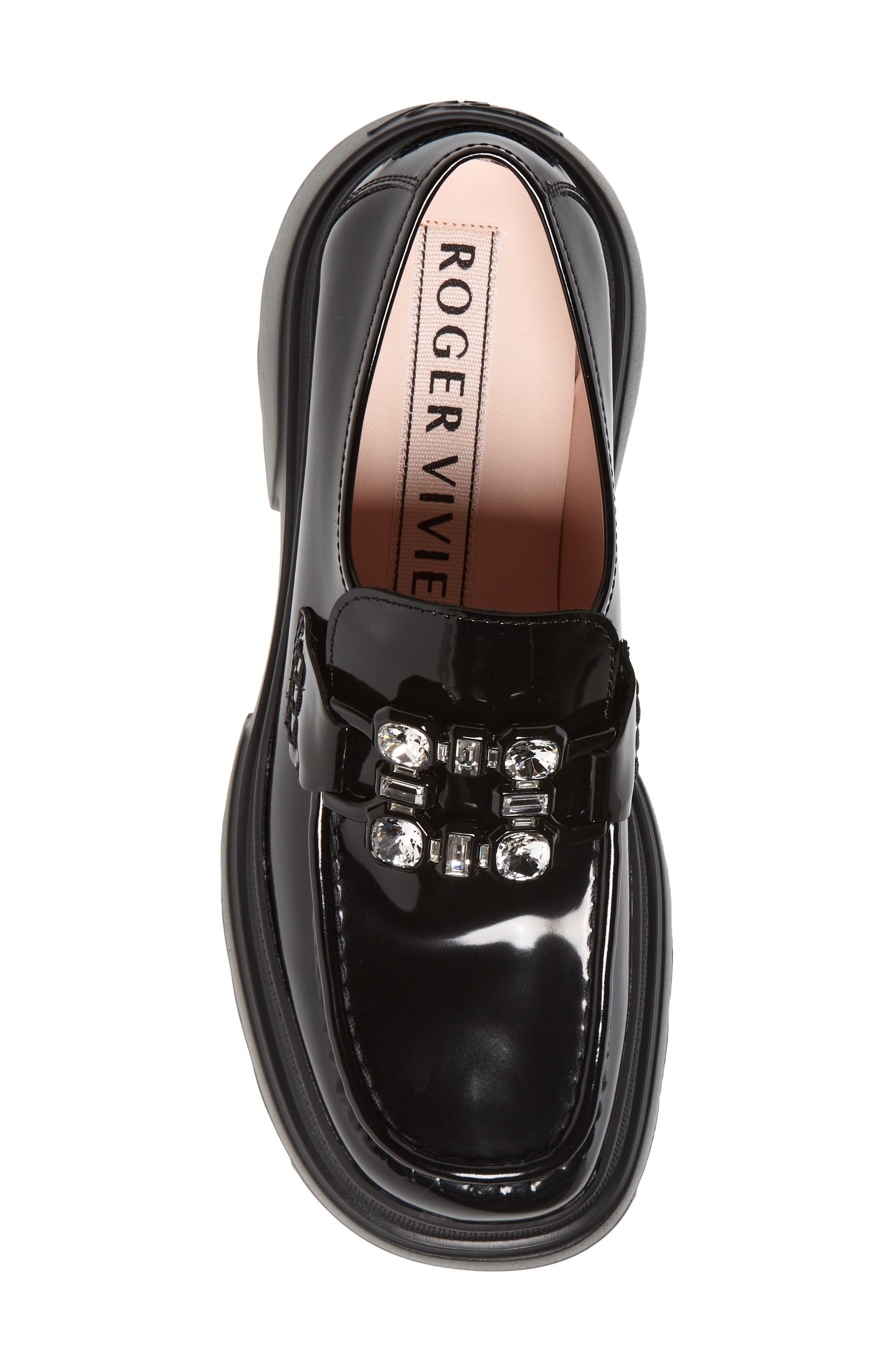 Roger Vivier Wallaviv Crystal Buckle Loafer, Alternate, color, Black