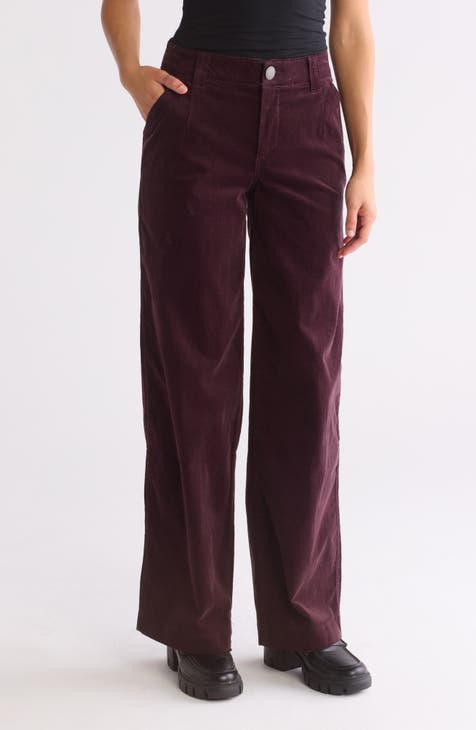 Tulip Hem Wide Leg Corduroy Pants