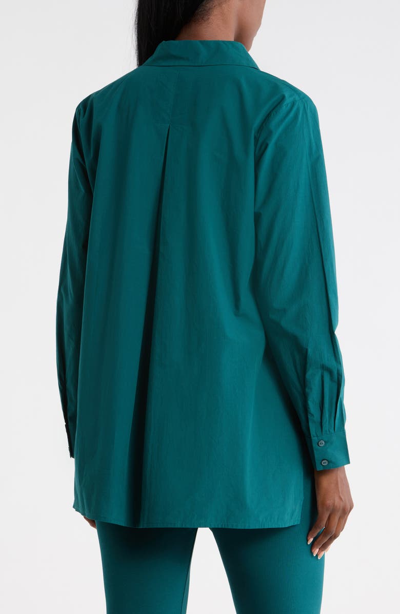 Eileen Fisher Long Sleeve Organic Cotton Tunic Shirt, Alternate, color, Aegean