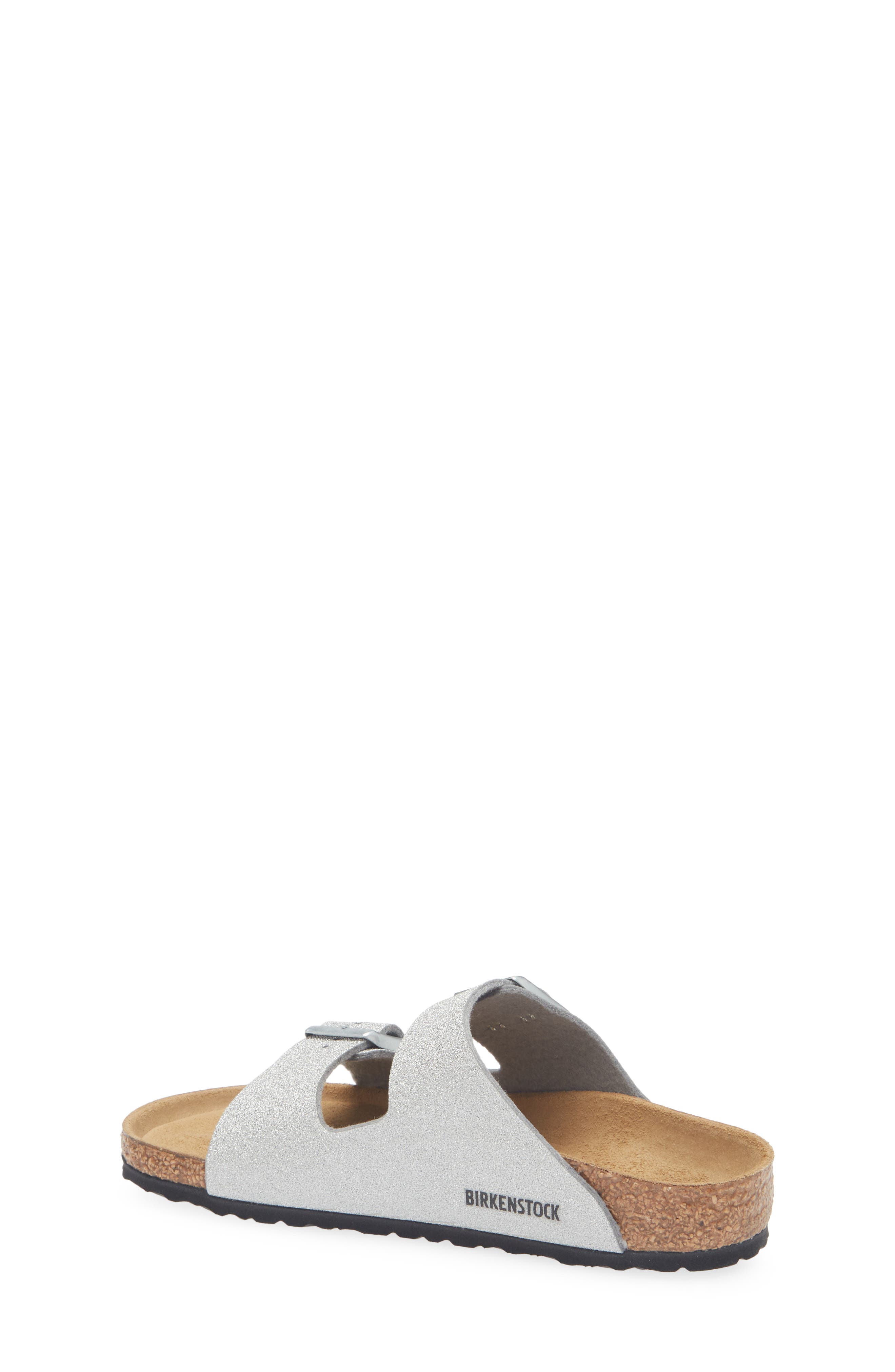 Birkenstock Kids' Arizona Slide Sandal, Alternate, color, Silver Shiny Glitter