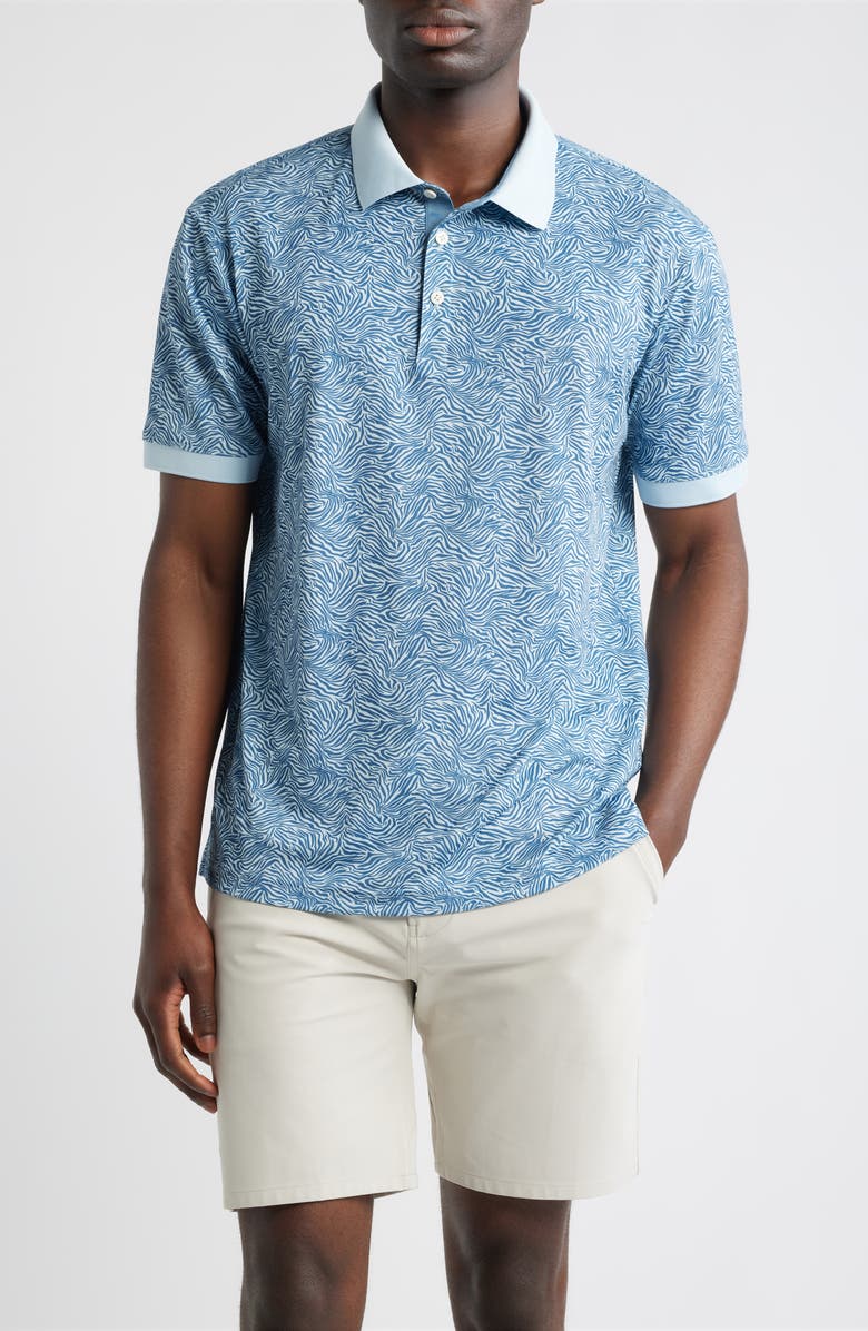 Swannies Lagoon Piqué Performance Golf Polo, Main, color, Twilight