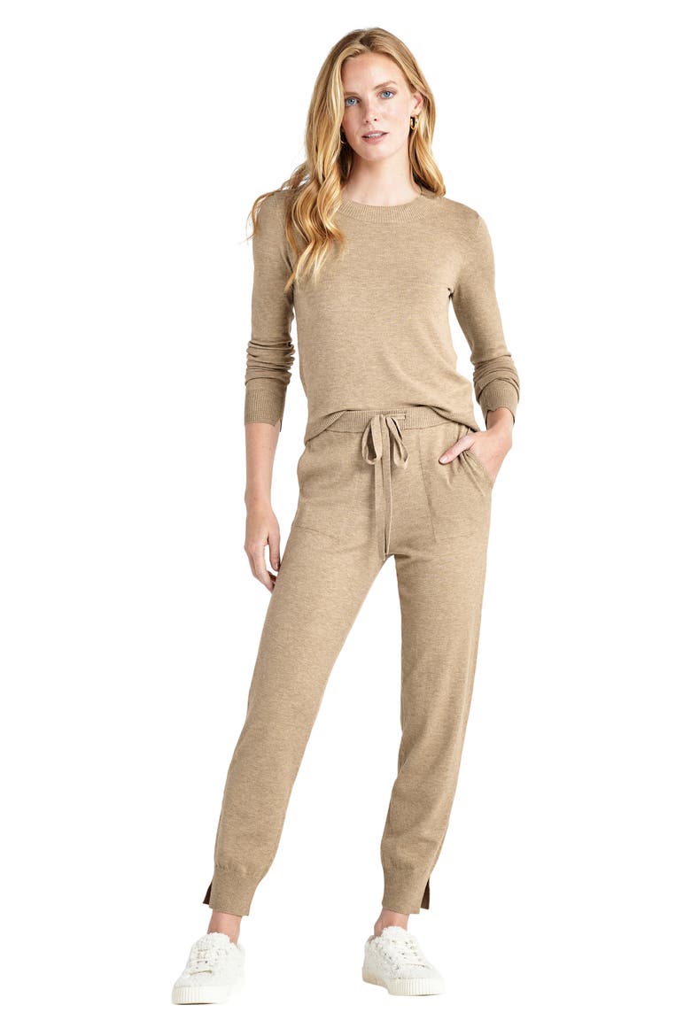 Jeanne Crewneck Sweater, Alternate, color, HEATHER CAMEL