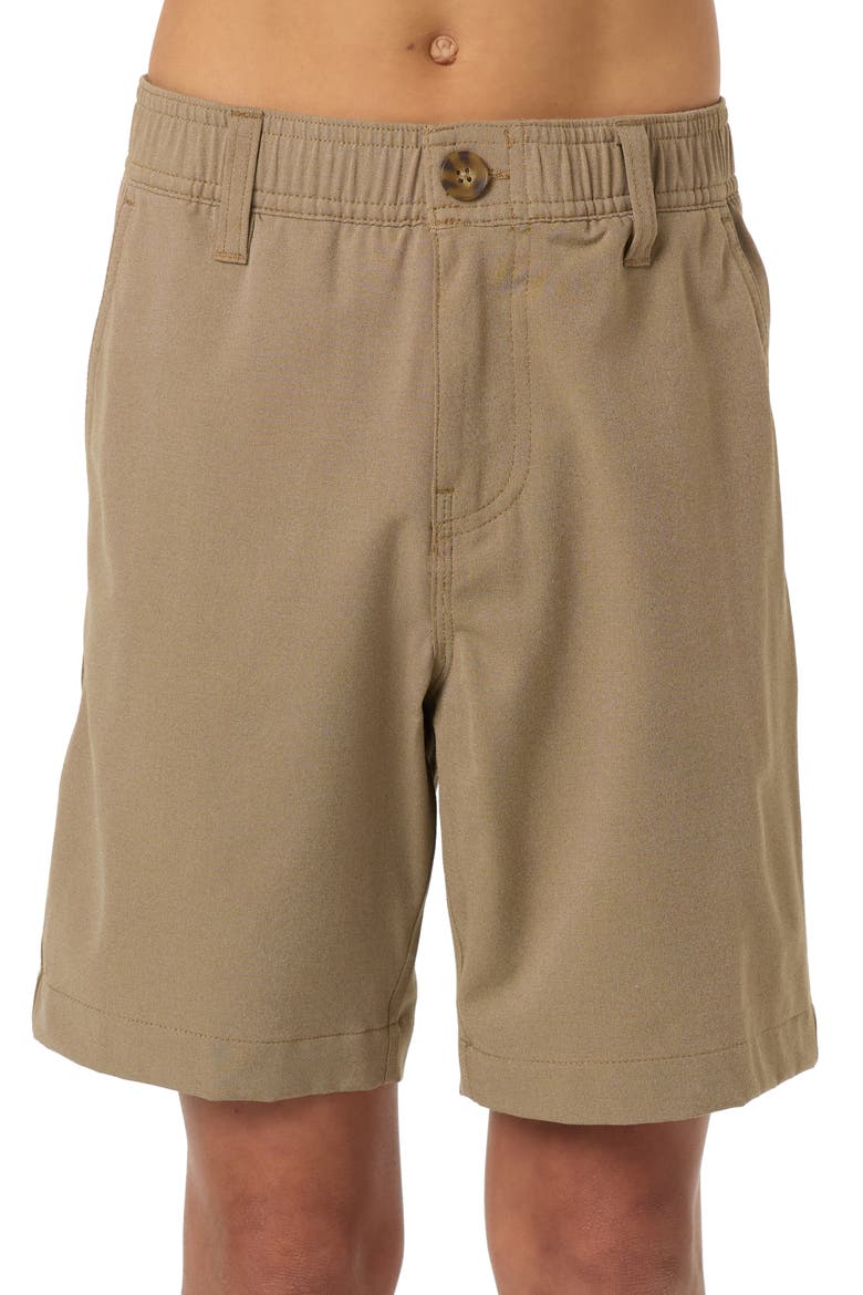 Kids' Reserve Light Check Water Repellent Shorts, Main, color, DARK KHAKI 2