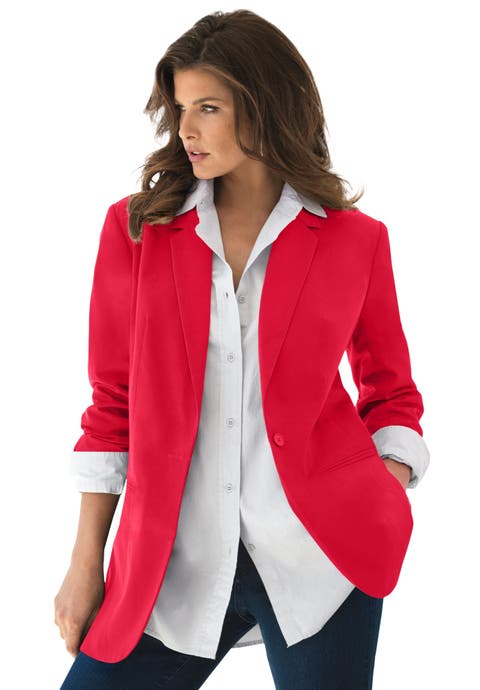 Plus Size Relaxed Boyfriend Blazer (Plus)