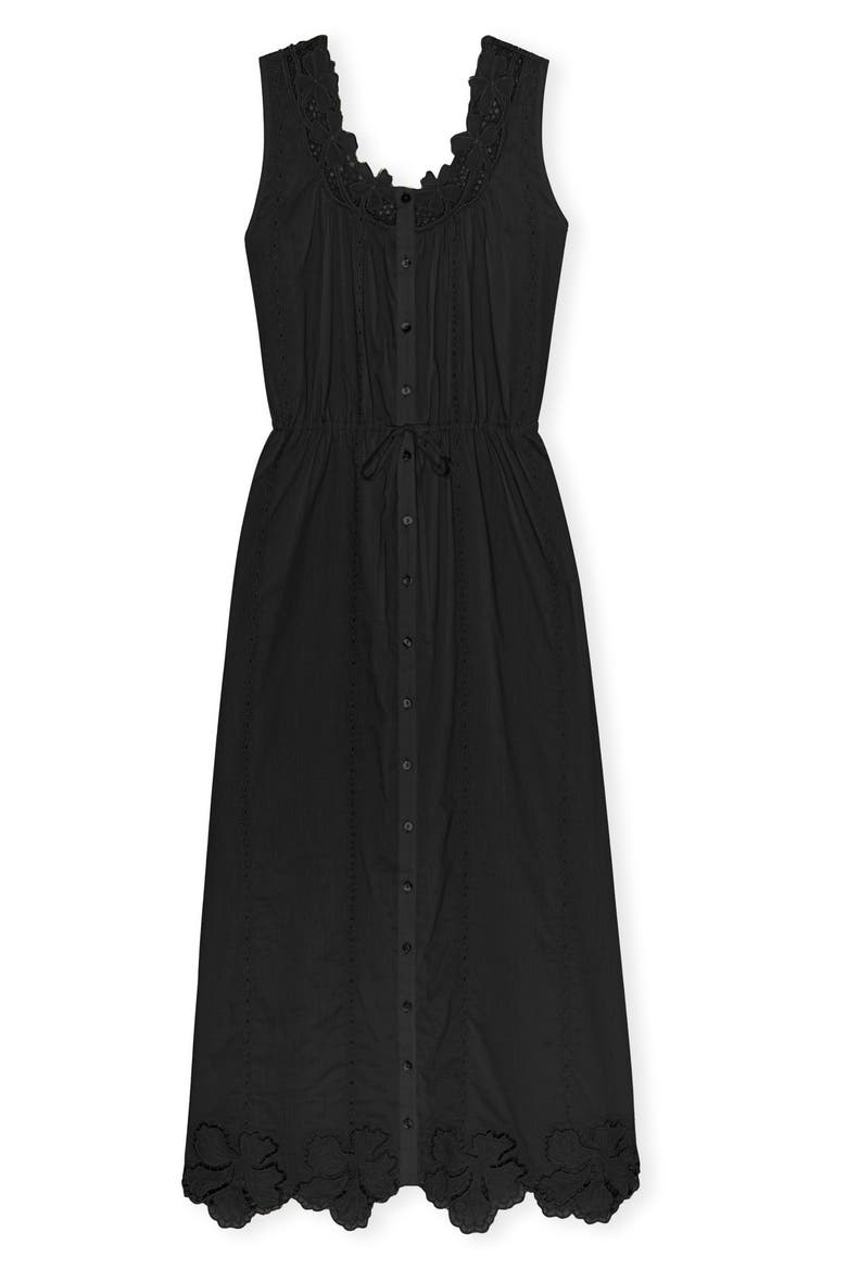Lorina Cotton Maxi Dress, Alternate, color, BLACK