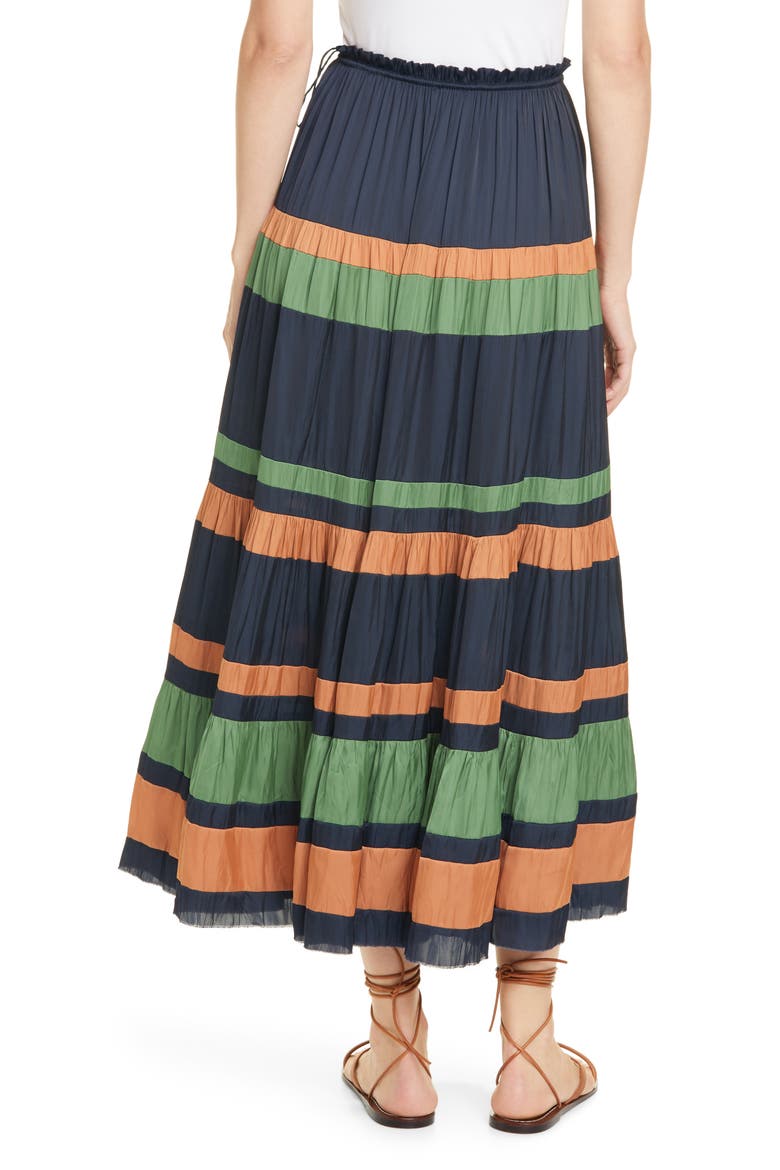 Avelina Stripe Skirt, Alternate, color, MIDNIGHT