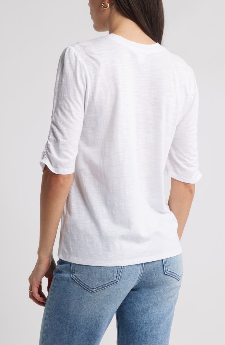 Caslon<sup>®</sup> Puff Sleeve Cotton Blend T-Shirt, Alternate, color, White