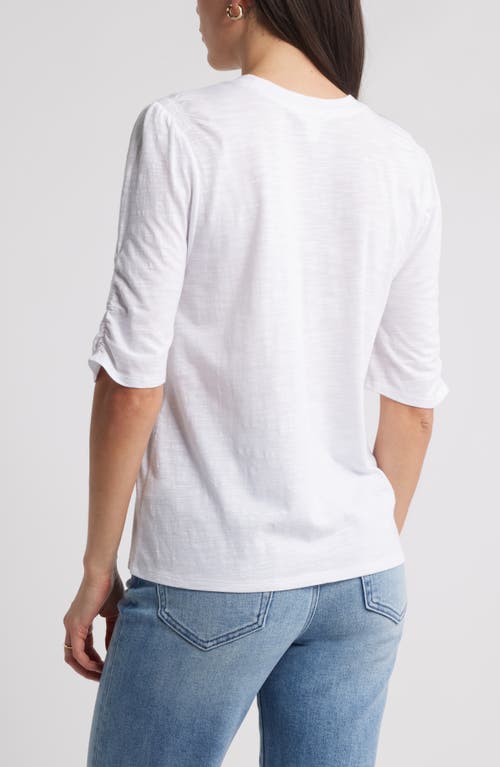 Caslonr Caslon(r) Puff Sleeve Cotton Blend T-shirt In White