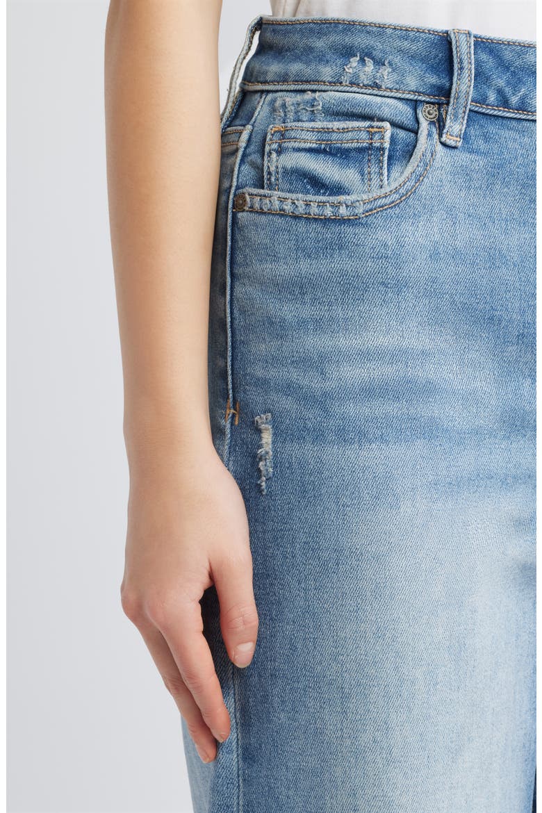 Ripped High Waist Wide Leg Jeans, Alternate, color, MEDIUM