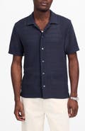 Madewell Jacquard Knit Short Sleeve Button-Up Shirt