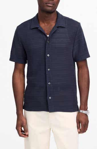 Madewell Jacquard Knit Short Sleeve Button-Up Shirt