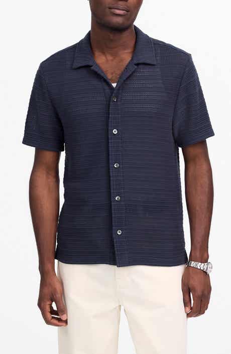 Madewell Jacquard Knit Short Sleeve Button-Up Shirt