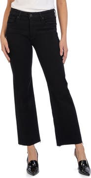 KUT from the Kloth Kelsey Raw Hem Mid Rise Ankle Flare Jeans