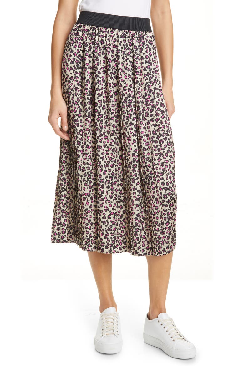Pleated Skirt, Main, color, CAMEL/ PINK