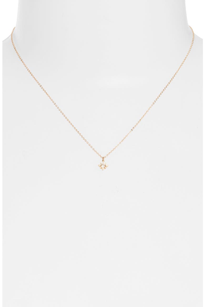 Geneva Diamond Flower Pendant Necklace, Alternate, color, GOLD