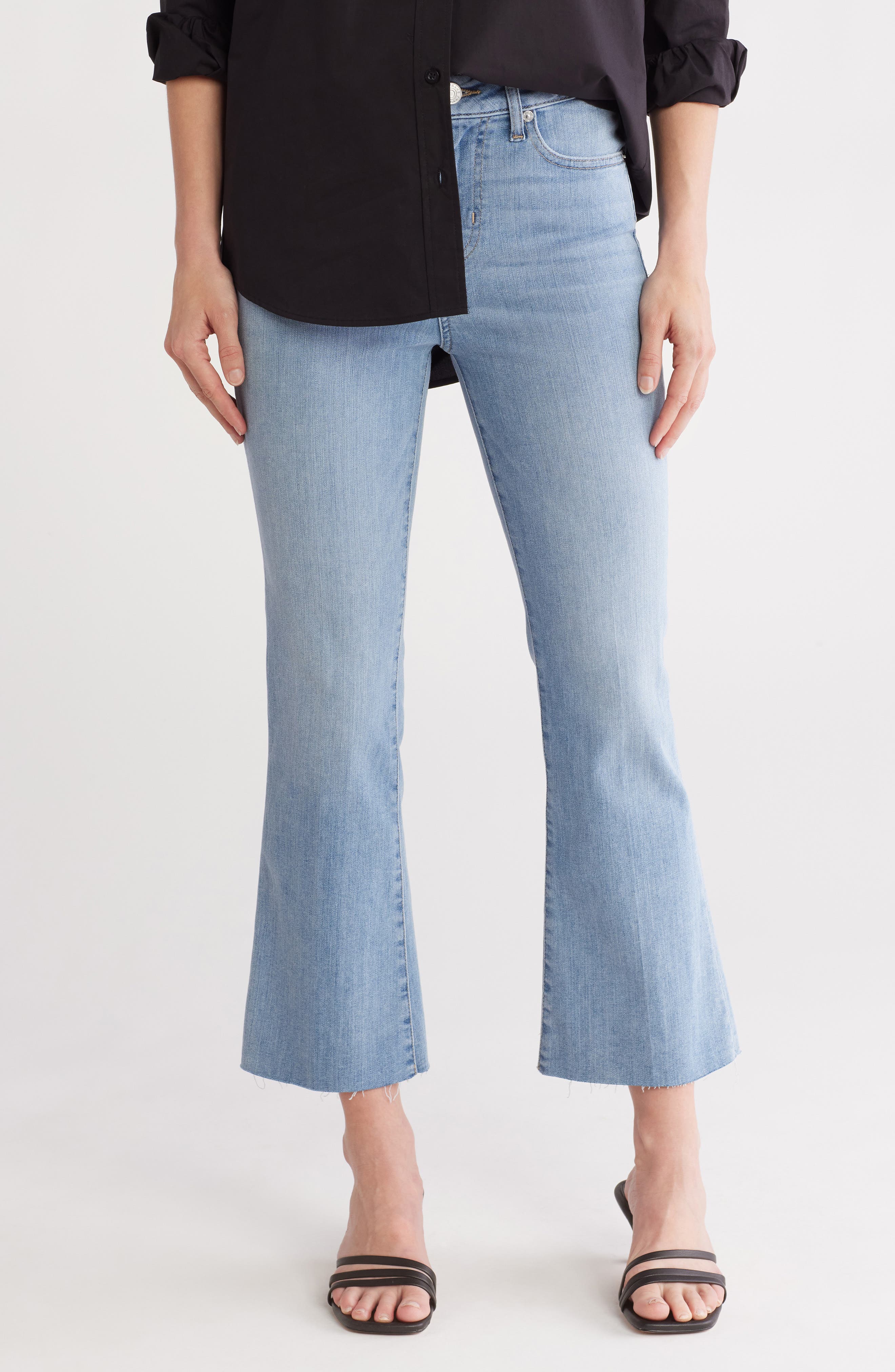 FRAME Raw Crop Mini Bootcut Jeans