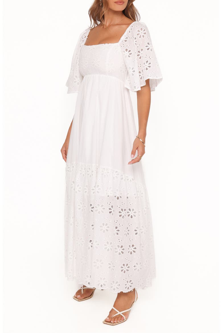 Xana Cotton Maxi Dress, Alternate, color, WHITE BRODERIE