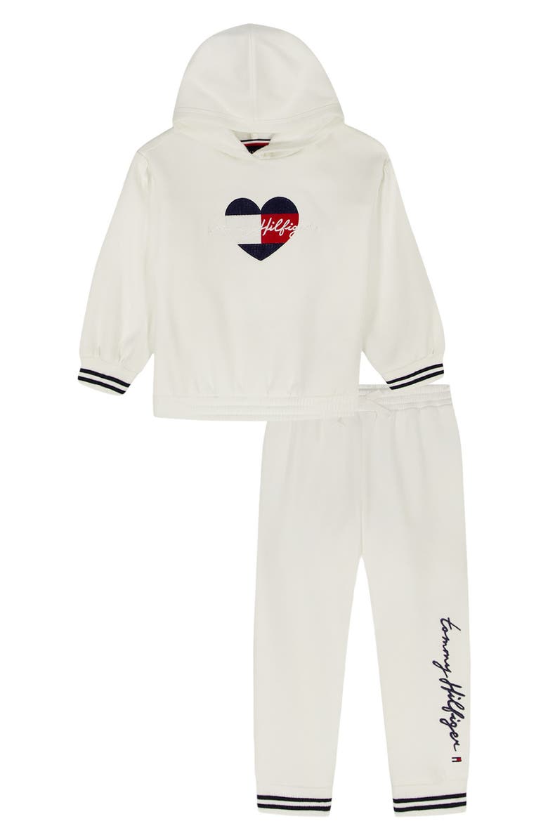 Tommy Hilfiger Fleece Hoodie & Pants Set, Main, color, White