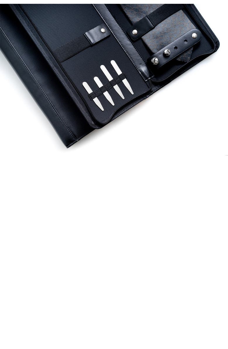 Bey-Berk Ballistic Black Nylon Travel Tie Case 5-Piece Set, Alternate, color, NO COLOR