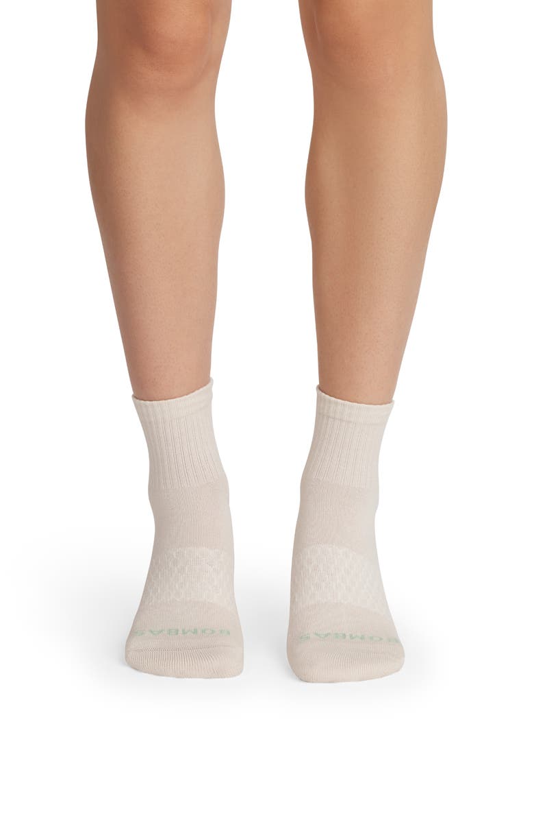 Bombas Marled Quarter Socks, Main, color, Birchwood