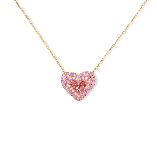 Campbell + Charlotte Juju Heart Charm Necklace In Gold
