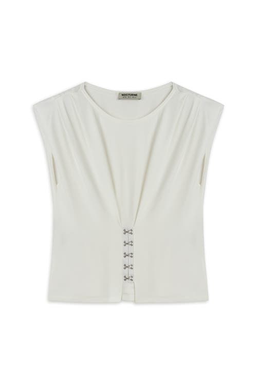 Shop Nocturne T-shirt With Agraffe Accessory Detail In Open White