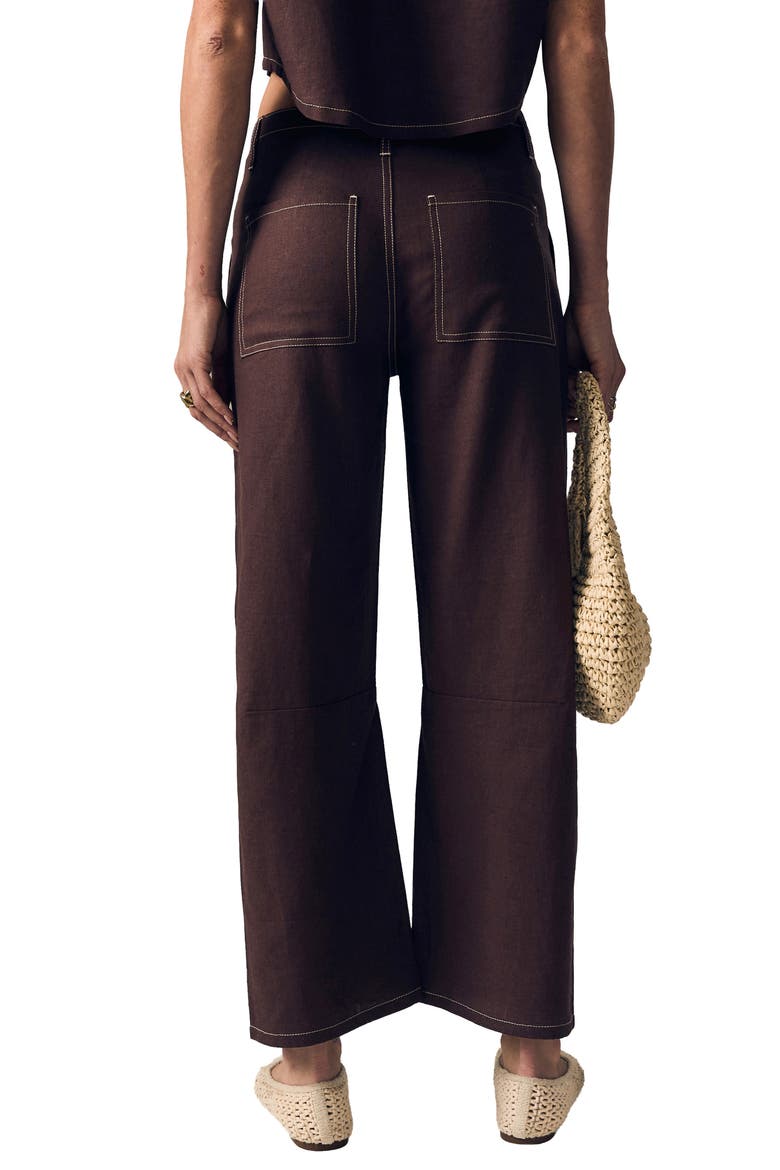 Utility Crop Barrel Leg Jeans, Alternate, color, COCOA