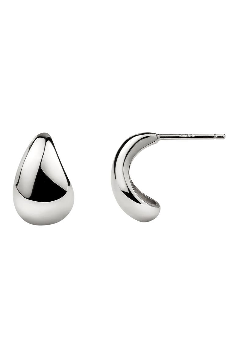 Gloss Drop Stud Earrings, Main, color, SILVER