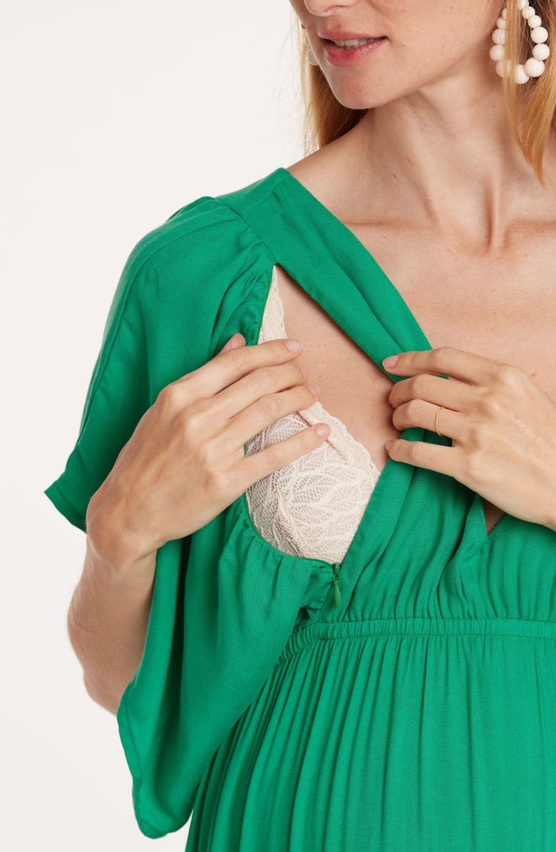 Cache Coeur Claudette Maternity maxi dress, Alternate, color, Green