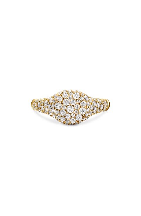 Petite Pavé Pinky Ring in 18K Gold