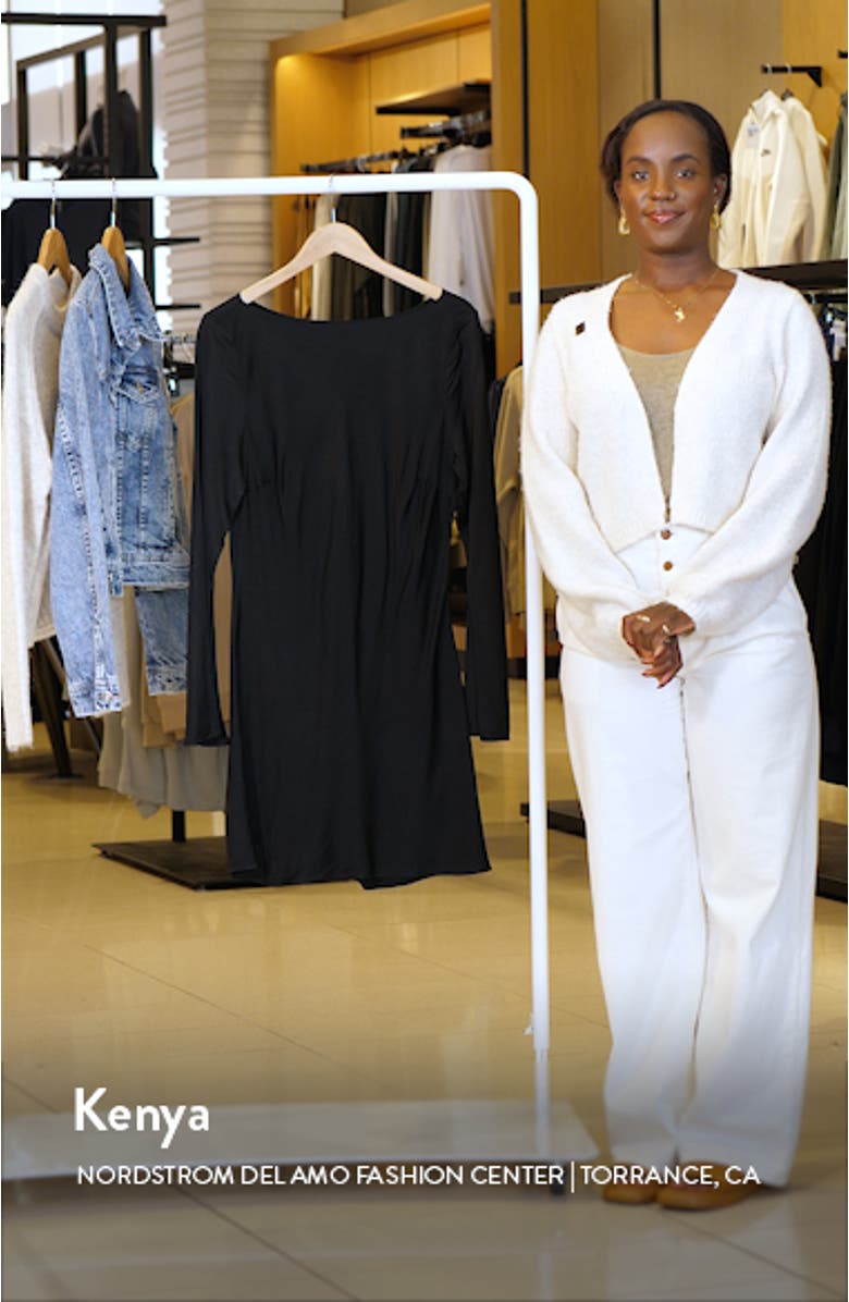 Ennis Long Sleeve Satin Minidress, sales video thumbnail