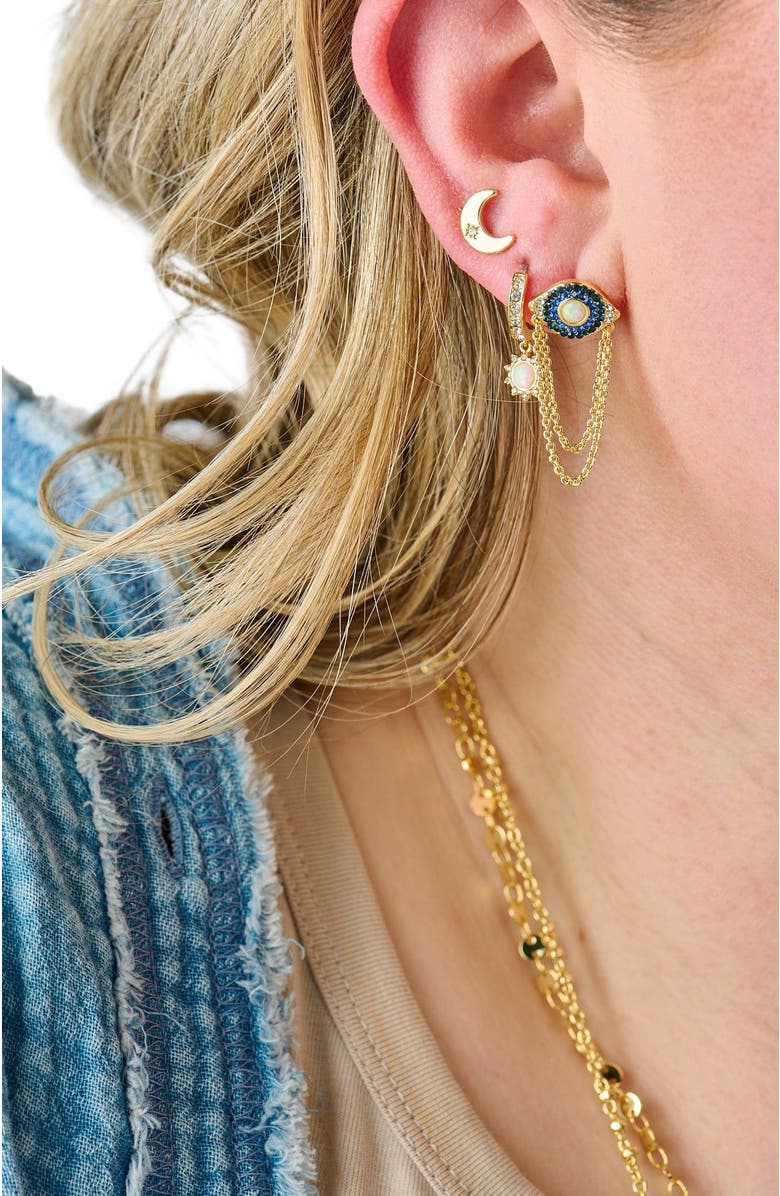 Alex and Ani Evil Eye Earring Set, Alternate, color, 